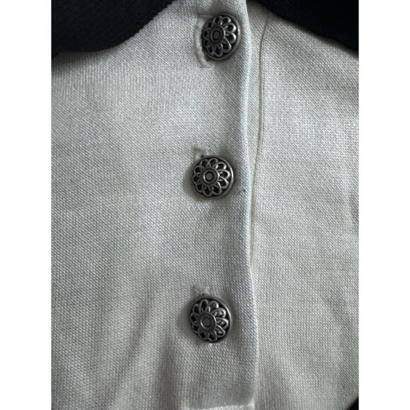 Vintage Alfred Dunner USA Made Size 1X Black & White Collared Sweater Plus Size - Picture 3 of 9